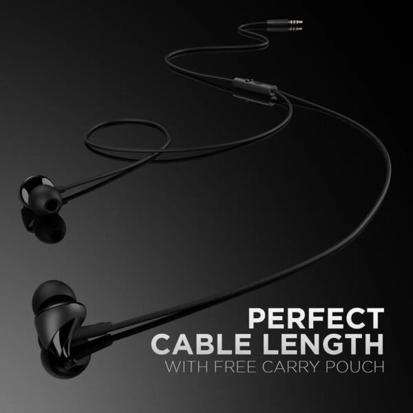 boAt BassHeads 100 Wired Earphones With Mic (Black) 3.5mm - Image 2