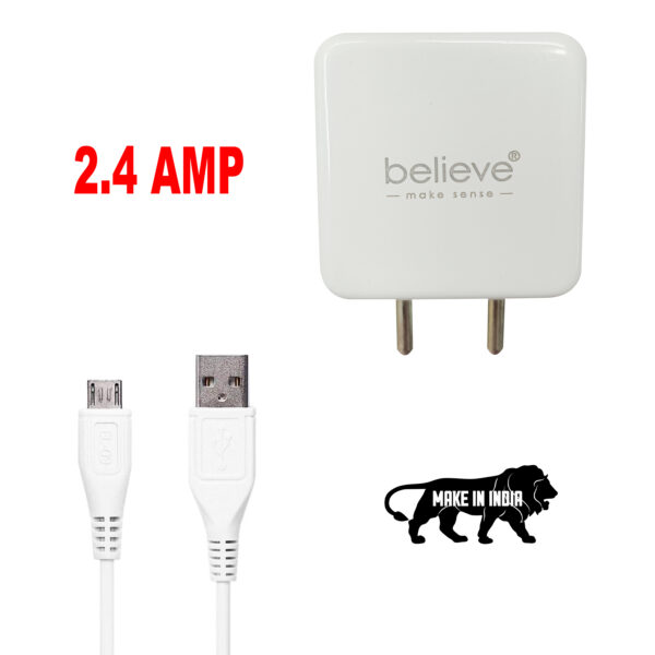 Believe 2.4A Micro USB Charger
